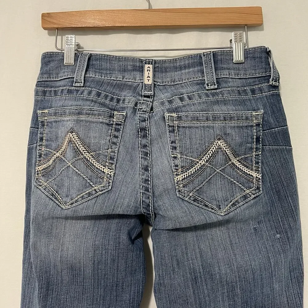 Ariat Real Denim Jeans Womens 28x32 Blue Low Rise Western Cowgirl Rodeo